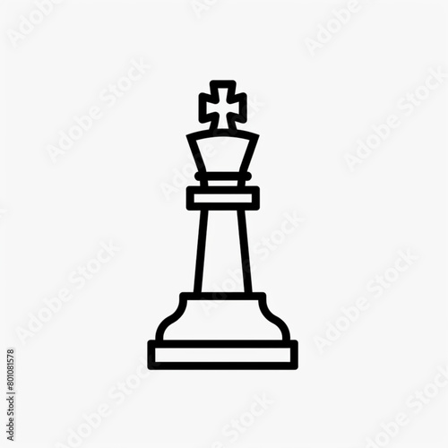 king chess line icon vector. king chess sign. isolated contour symbol black illustration © Thijs