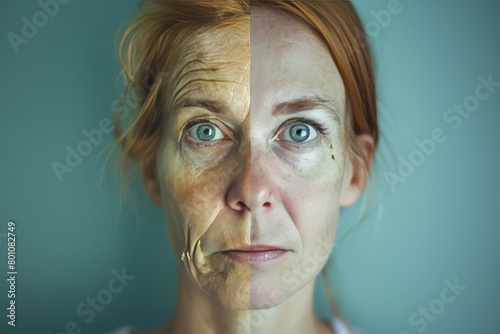 Aging divides due to old age in woman-focused solutions, emphasizing differences and bleaching effects.