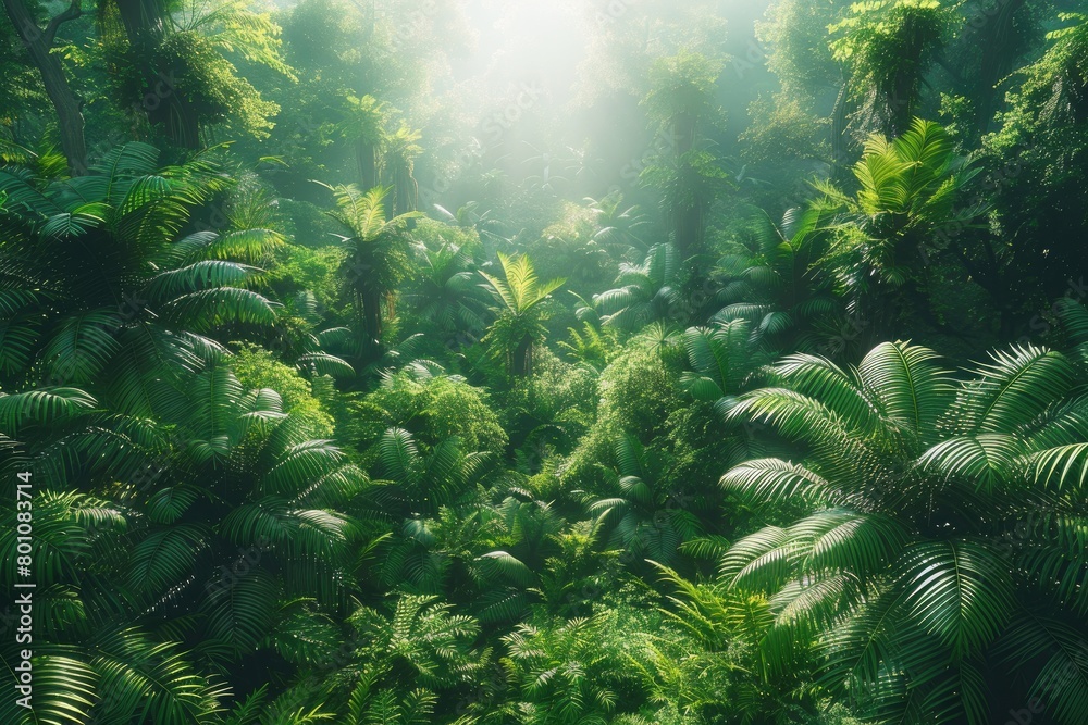 Enchanting Rainforest High-Resolution Images of Lush Greenery for Captivating Designs and Nature-Inspired Projects. Copy space for ad