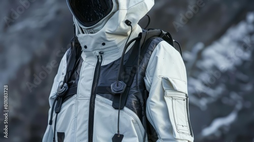 Clothing that adjusts its thermal properties based on the weather, keeping wearers perfectly comfortable outdoors Sharpen close up strange style hitech ultrafashionable concept