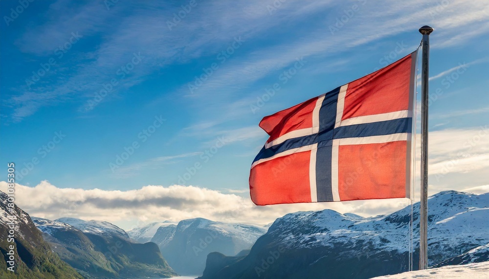 Naklejka premium The Flag of Norway