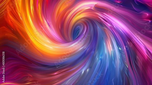 Swirling ribbons of vibrant colors blending together in a mesmerizing dance of light and shadow.