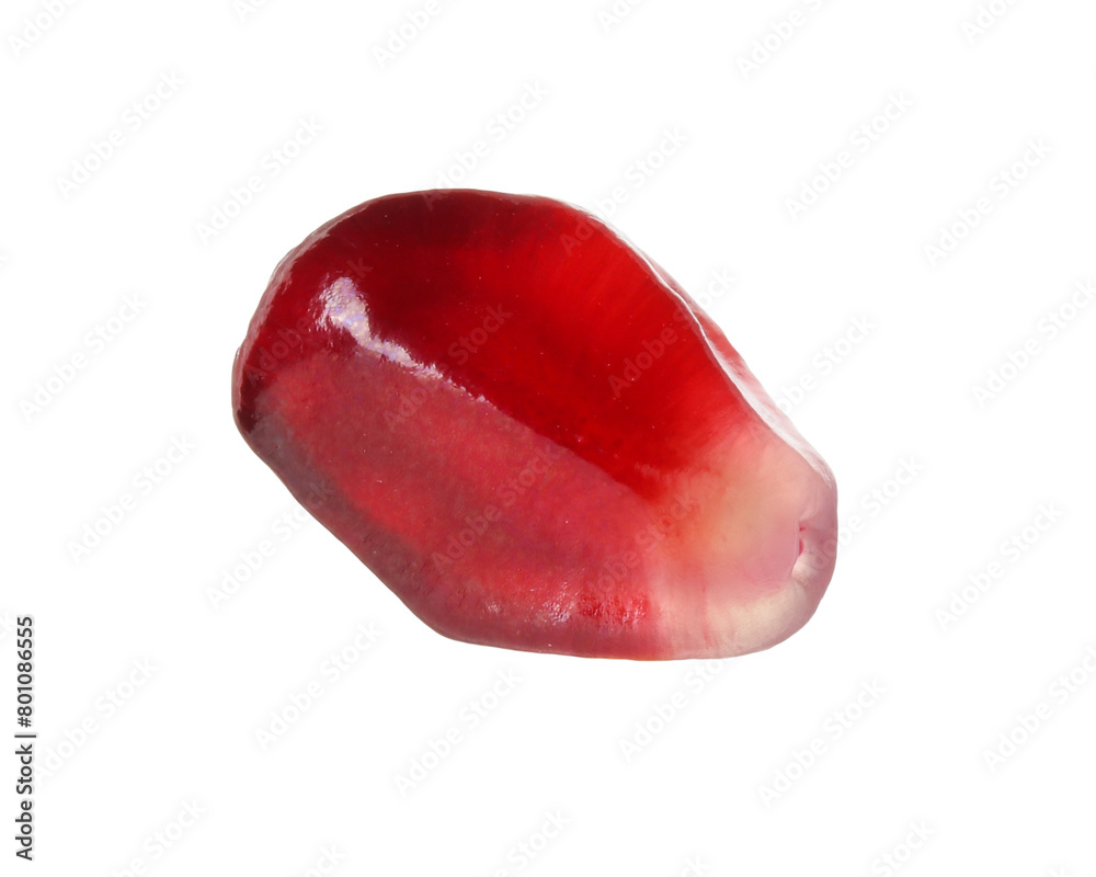 One ripe pomegranate grain isolated on white One ripe pomegranate grain isolated on white