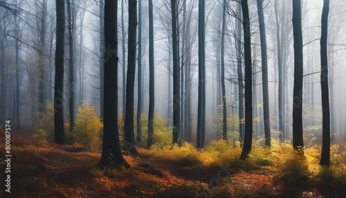 Misty Woods  A Journey Through the Autumnal Landscape