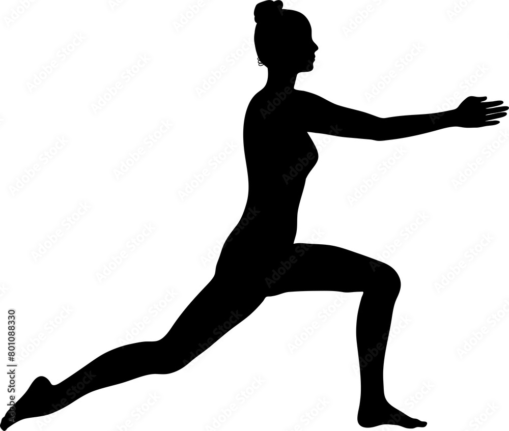 Female silhouette in yoga position,vector illustration isolated on white background