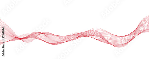 Vector abstract red background with dynamic red waves, lines and particles.	
