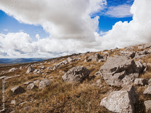 landscape with blue sky and clouds