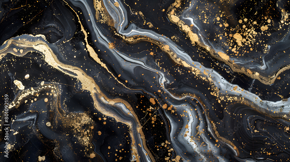 Abstract marble black and gold background. Generative AI. Abstract marble black and gold background. Generative AI.