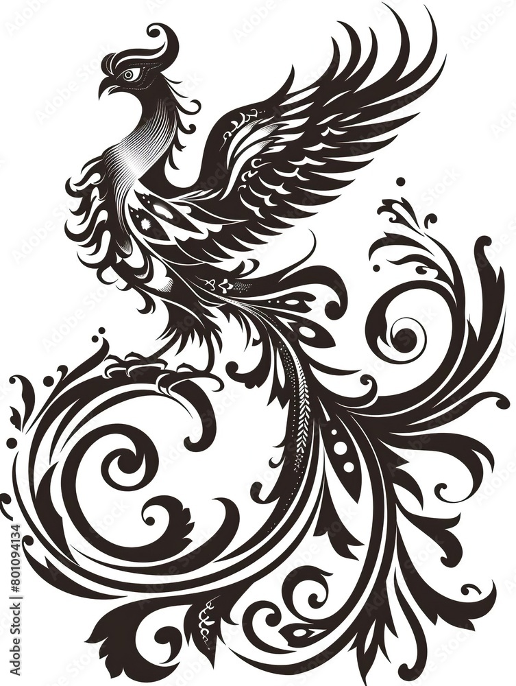 A phoenix rising from ashes, representing the ability to overcome challenges and find strength