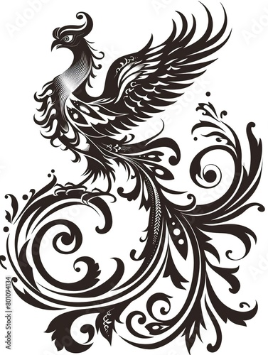 A phoenix rising from ashes, representing the ability to overcome challenges and find strength