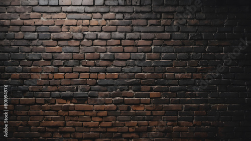  brick wall may used as background. brick wall  dark background for design. AI generated image  ai.