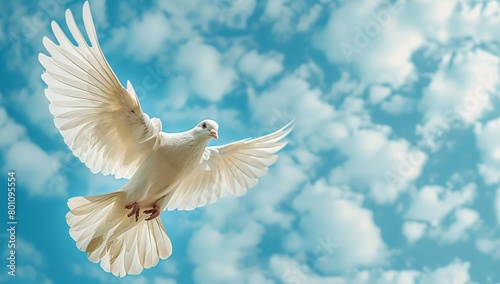 White dove in flight