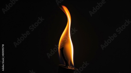 flame of wooden match on black background © jongaNU