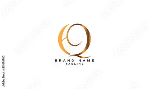 HQ, QH, Abstract initial monogram letter alphabet logo design