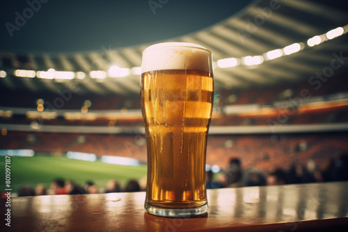 生ビールを飲みながらスポーツ観戦 photo