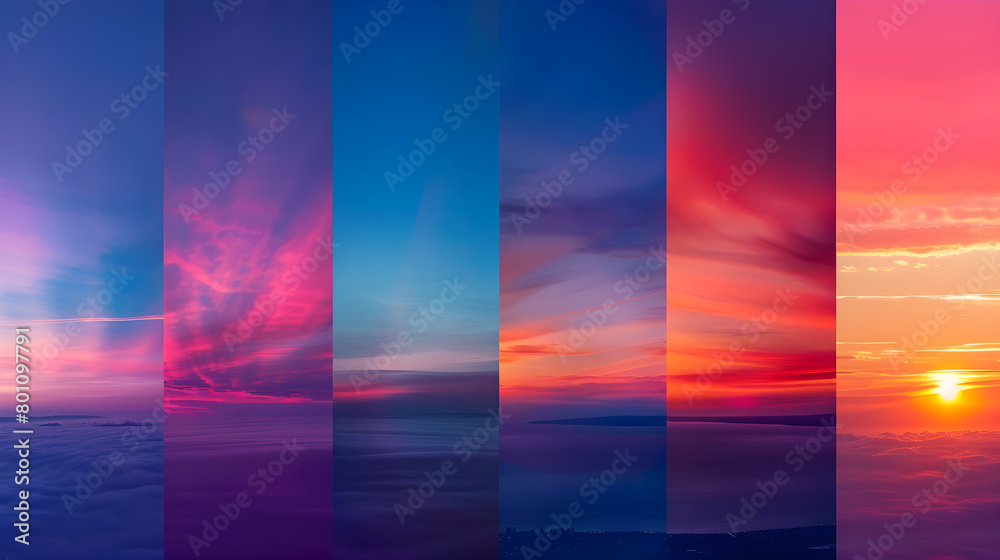 Breathtaking Panorama of Sky Colors Transition - A Visual Representation of Time
