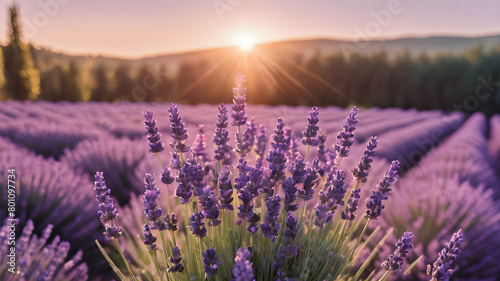 A bouquet of lavender. blooming lavender fields   AI generated image  ai.