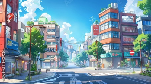 Anime-Style Cartoon Backdrop Collection