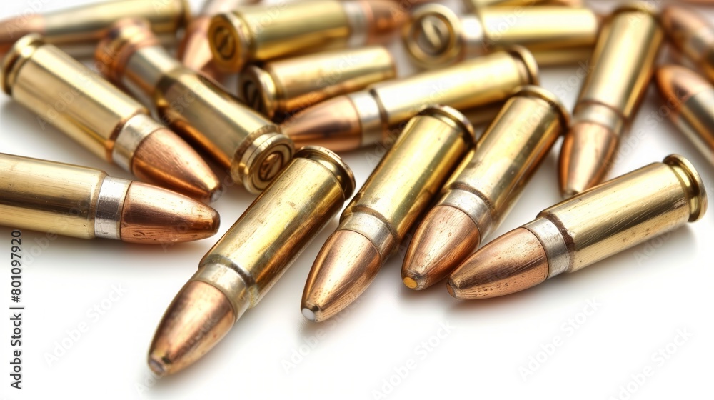 Pile of brass bullet cartridges Pile of brass bullet cartridges