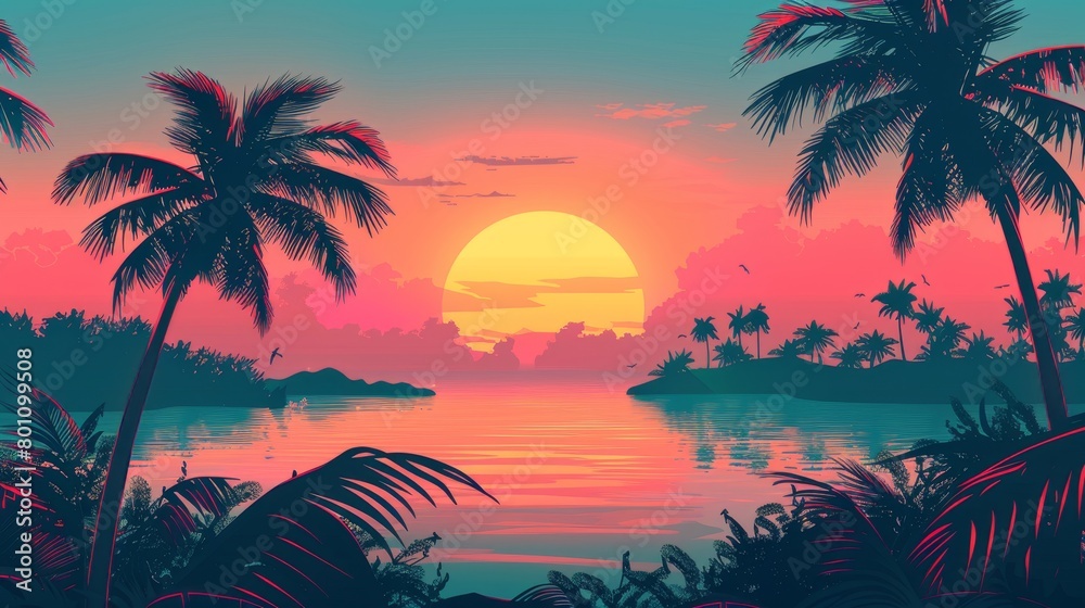  Tropical artistic background illustration 