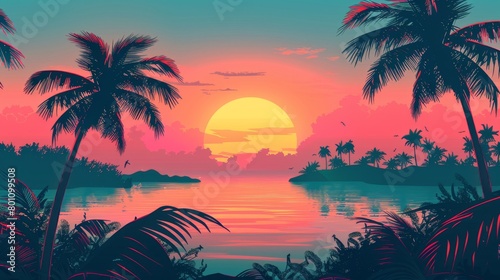  Tropical artistic background illustration 