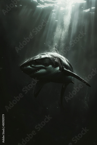 Tiburón debajo del mar. photo