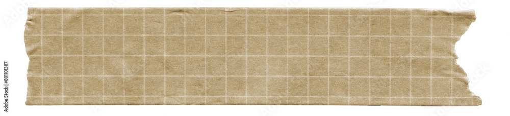 Fototapeta premium Textured Brown Washi Tape Strips. Scrapbooking Masking Tape Piece on Transparent Background