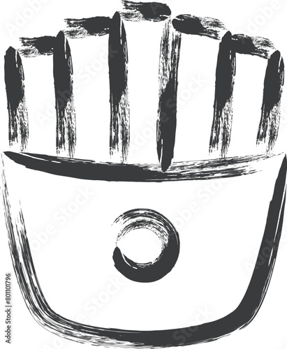 ミニミニ筆書き飲食物イラスト　ポテト