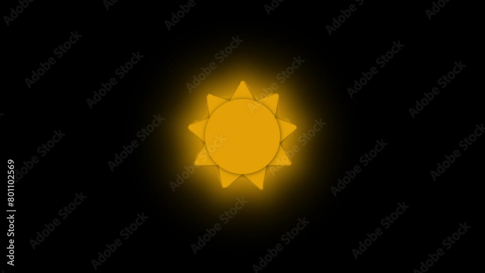 Weather animated icon set on black background Weather animated icon set on black background