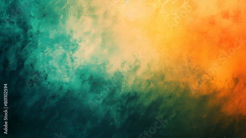 Abstract background noise texture effect with a teal, orange, yellow, and black colour gradient.