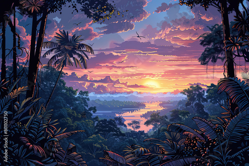 Canopy Chronicles - Amazon Rainforest Illustration