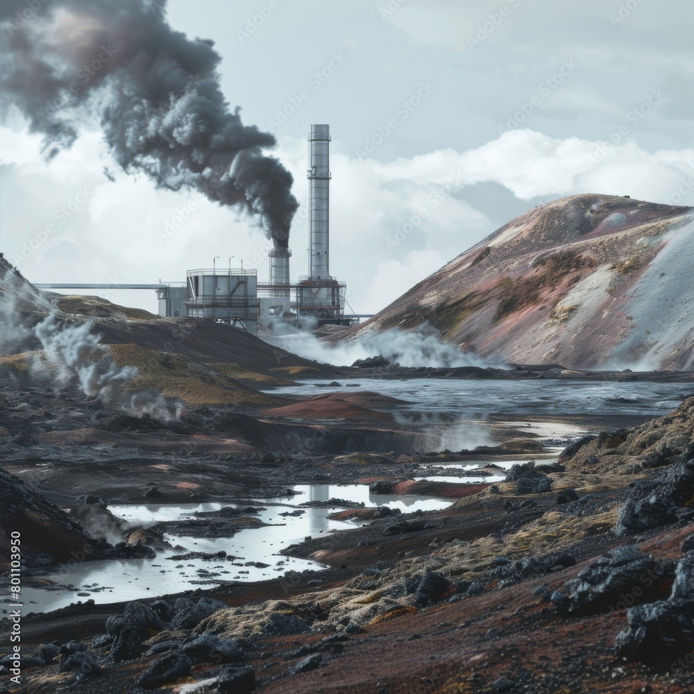 Fototapeta premium smoke from the chimney of plant