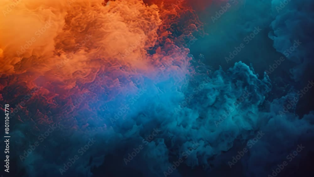 Aerial View of an Orange and Blue Cloud, A gradient transition from midnight blue to fiery orange, infused with the representation of dreamy clouds Aerial View of an Orange and Blue Cloud, A gradient transition from midnight blue to fiery orange, infused with the representation of dreamy clouds