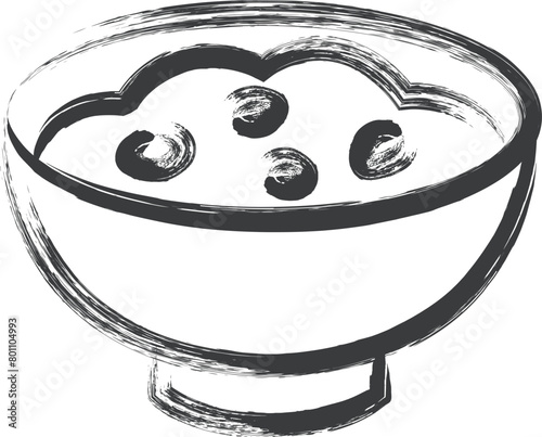 ミニミニ筆書き飲食物イラスト　赤飯