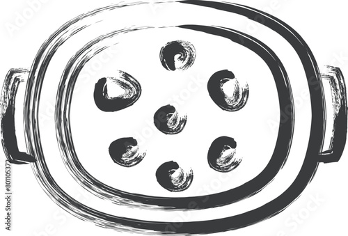 ミニミニ筆書き飲食物イラスト　グラタン