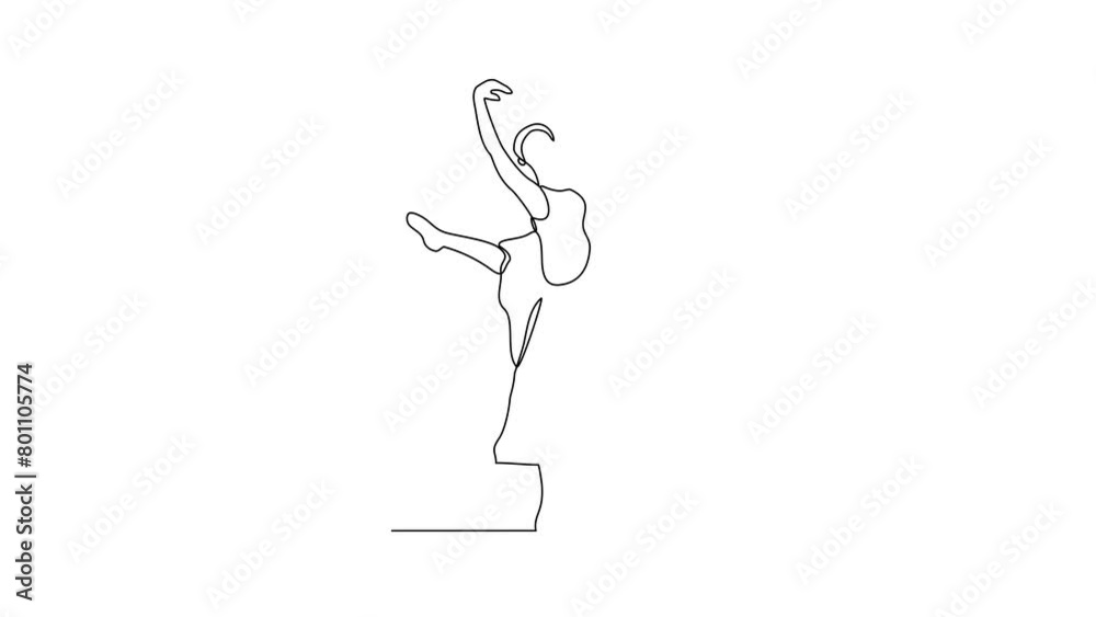 Animated self drawing of Ballerina video illustration. Ballet dance is a form of classical dance that originated in Renaissance Italy. Ballerina concept design video in simple continuous line style. Animated self drawing of Ballerina video illustration. Ballet dance is a form of classical dance that originated in Renaissance Italy. Ballerina concept design video in simple continuous line style.