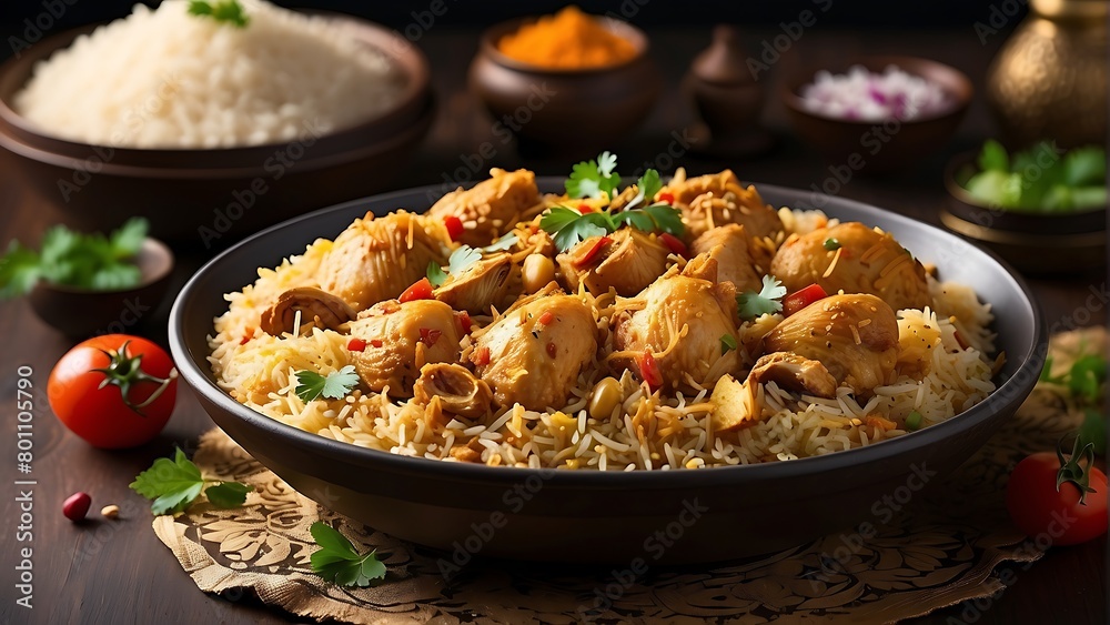 rice with vegetables Culinary Opulence Chicken Biryani Spectacle in 8K Splendor rice with vegetables Culinary Opulence Chicken Biryani Spectacle in 8K Splendor