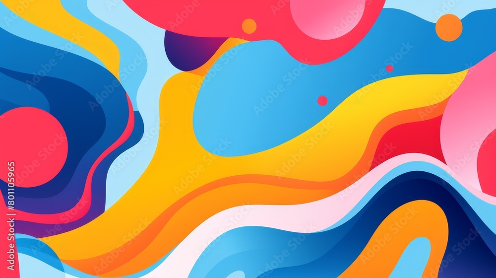 Bright and bold vector background with a modern twist on retro shapes, suitable for vibrant and lively designs,