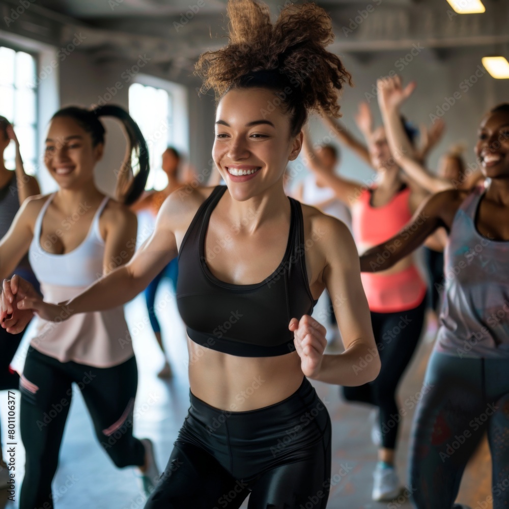 group of people exercising in gym group of people exercising in gym