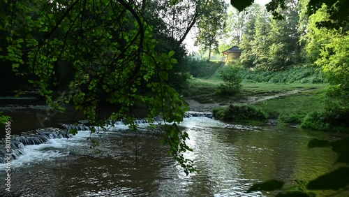Water rapids on the Tanew River in the Nad Tanewą Nature Reserve.