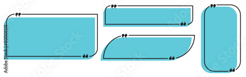 Quote box frame, big set. Texting quote blank template boxes. Blank template, quotation bubble, bubble blog quotes symbols.