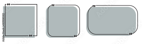 Quote box frame, big set. Texting quote blank template boxes. Blank template, quotation bubble, bubble blog quotes symbols.