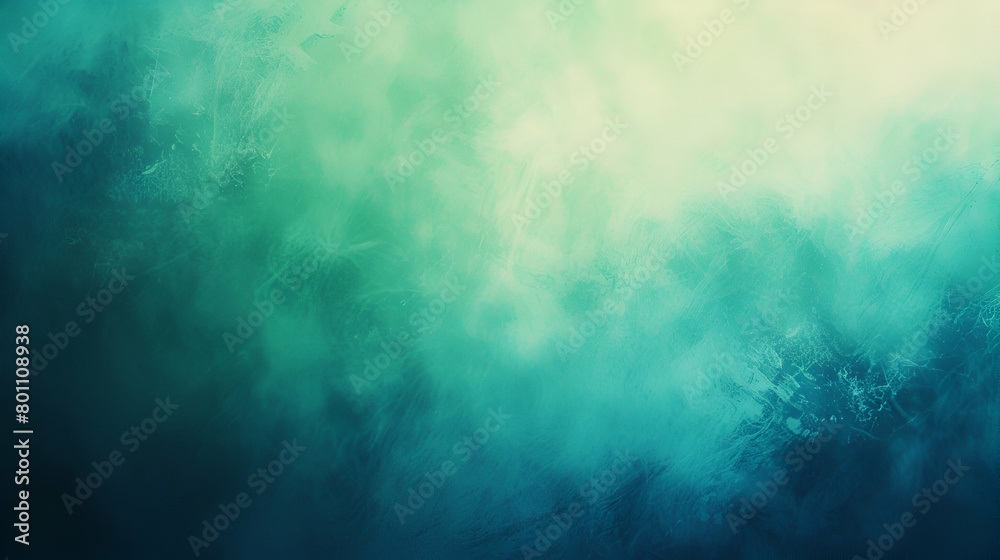 Blurred background with a smooth gradient and grunge noise texture in blue and green. design of a website header