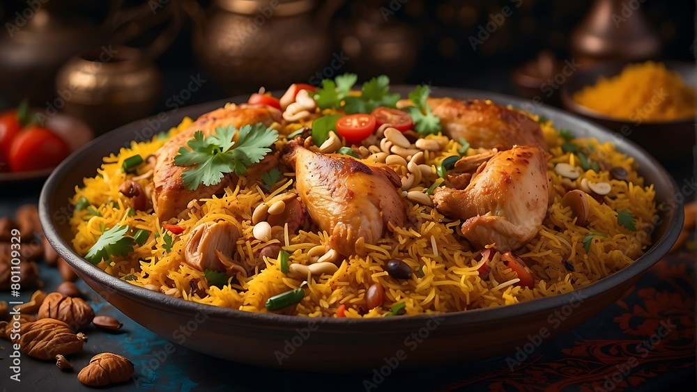 chicken with rice Culinary Opulence Chicken Biryani Spectacle in 8K Splendor chicken with rice Culinary Opulence Chicken Biryani Spectacle in 8K Splendor