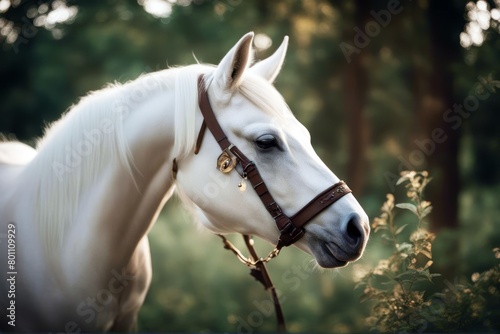 'unicorno unicorn horse white mythology animal mythical great imagination grey candid innocence fable horn' photo