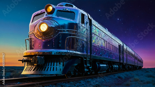 Artistic concept painting of a beautiful train, background illustration. 