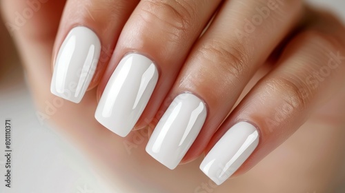 white gel nail polish.