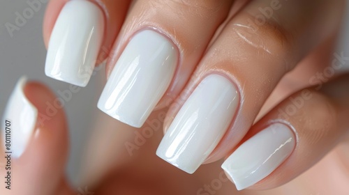 white gel nail polish.