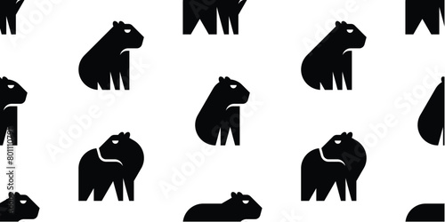 Seamless pattern with Capybaras. isolated on white background