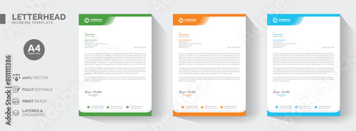 Clean Minimalist corporate letterhead template, Professional modern letterheads templates design for your business and project, Vector illustration